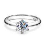 Moissanite Round 6 Prong Solitaire 1 - SKU-6PRS Solitaire Ring