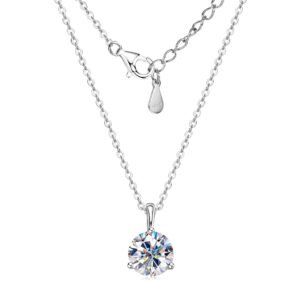O1CN01cFjicP1JF8NUPCEh1_1859550998-0-cib-1.jpg D color moissanite three prongs solitaire pendant necklace s925 sterling silver fashion simple commuting light luxury collarbone chain wholesale